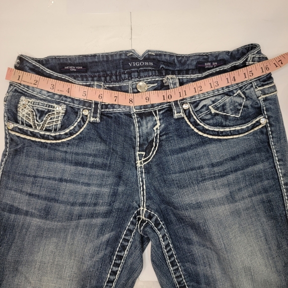 Vigoss The New York Capri Vintage Wash Embellished Flap Pocket Size 3/4 **** - Picture 11 of 13